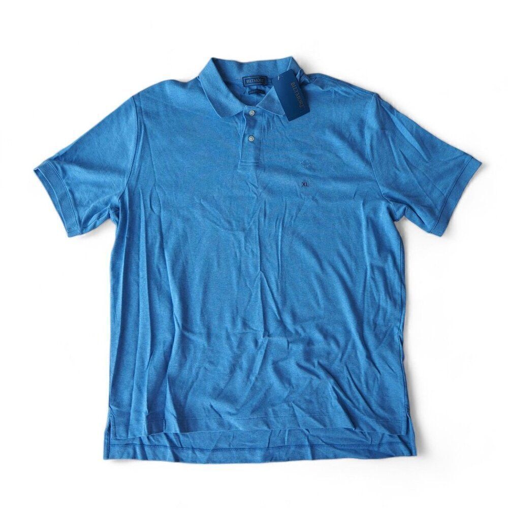 Biltmore Interlock Polo Short‎ Sleeve Shirt Soft Blue Men's XL